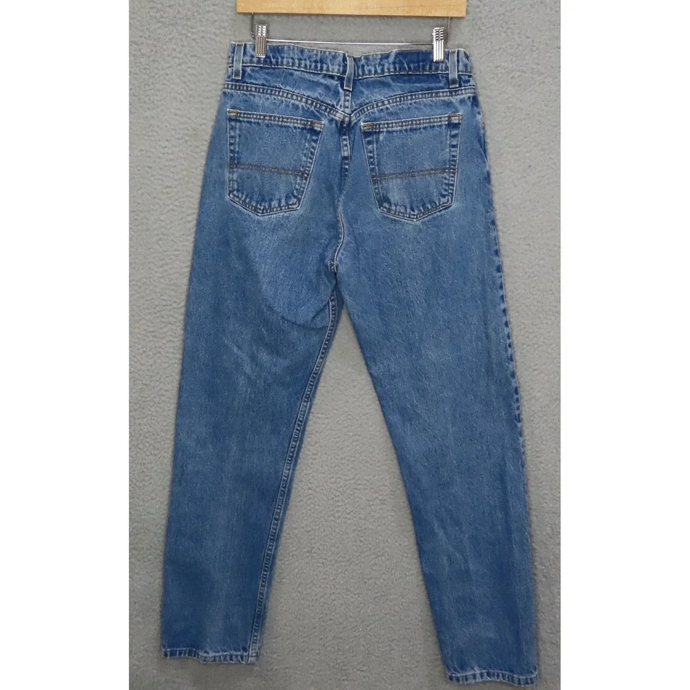 Vintage Polo Ralph Lauren USA Flag Relaxed Jeans 32x34 Light Wash 90s Y2K - Picture 3 of 12